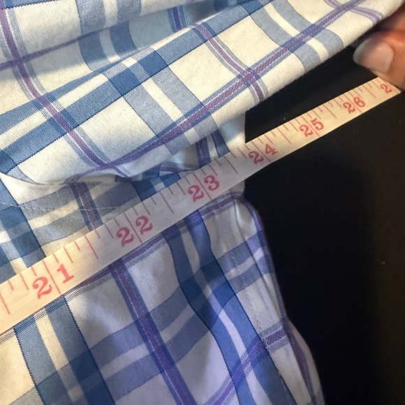 Banana Republic Non-Iron Slim Fit Mens Large Plaid Dress Shirt Cotton - Picture 7 of 9